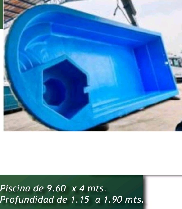 Molde de piscina de fibra de vidrio 9,60 × 4 mts