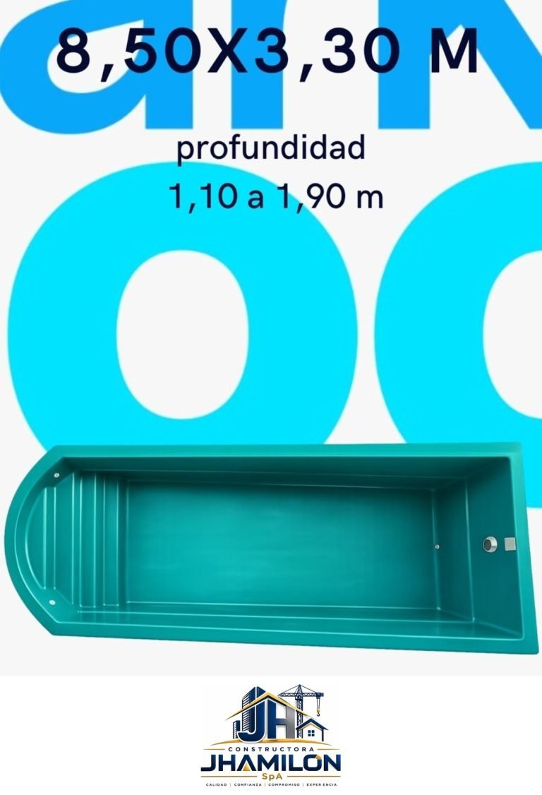 Piscina de fibra de vidrio 8,50 × 3,30 m