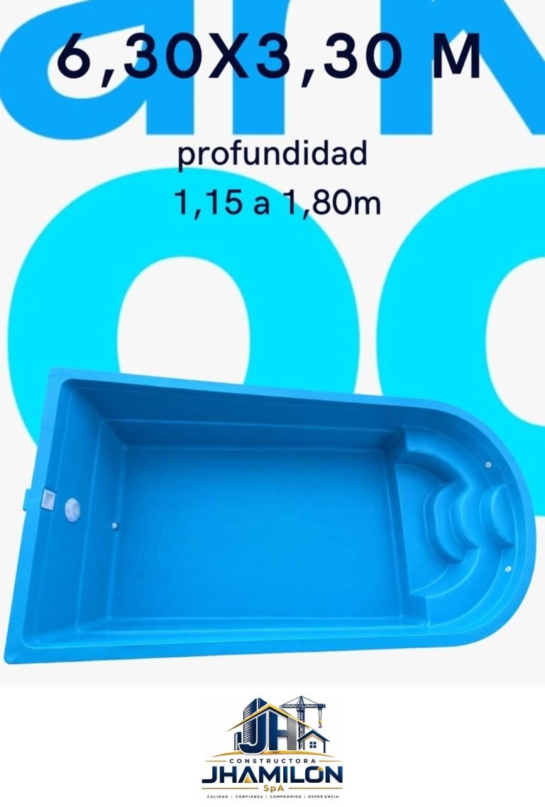 Piscina de fibra de vidrio 6,30 × 3,30 m