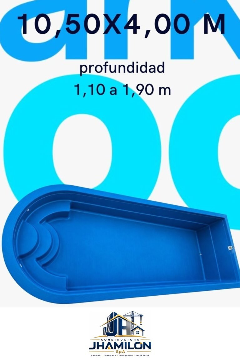 Piscina de fibra de vidrio 10,50 × 4,00 m