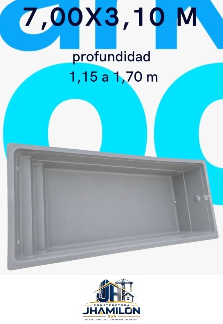 Piscina de fibra de vidrio 7,00 × 3,10 m
