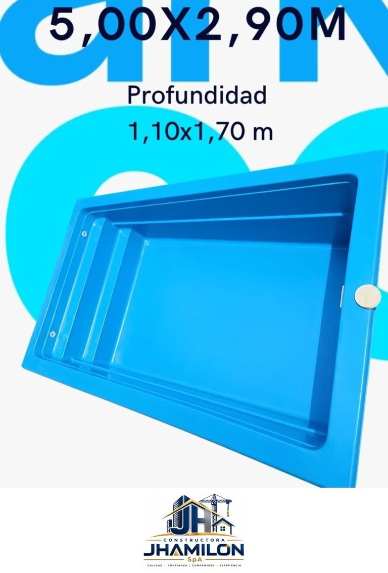 Piscina de fibra de vidrio 5,00 × 2,90 m