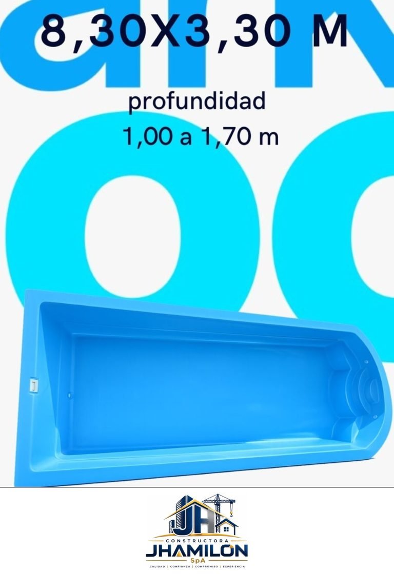 Piscina de fibra de vidrio 8,30 × 3,30 m