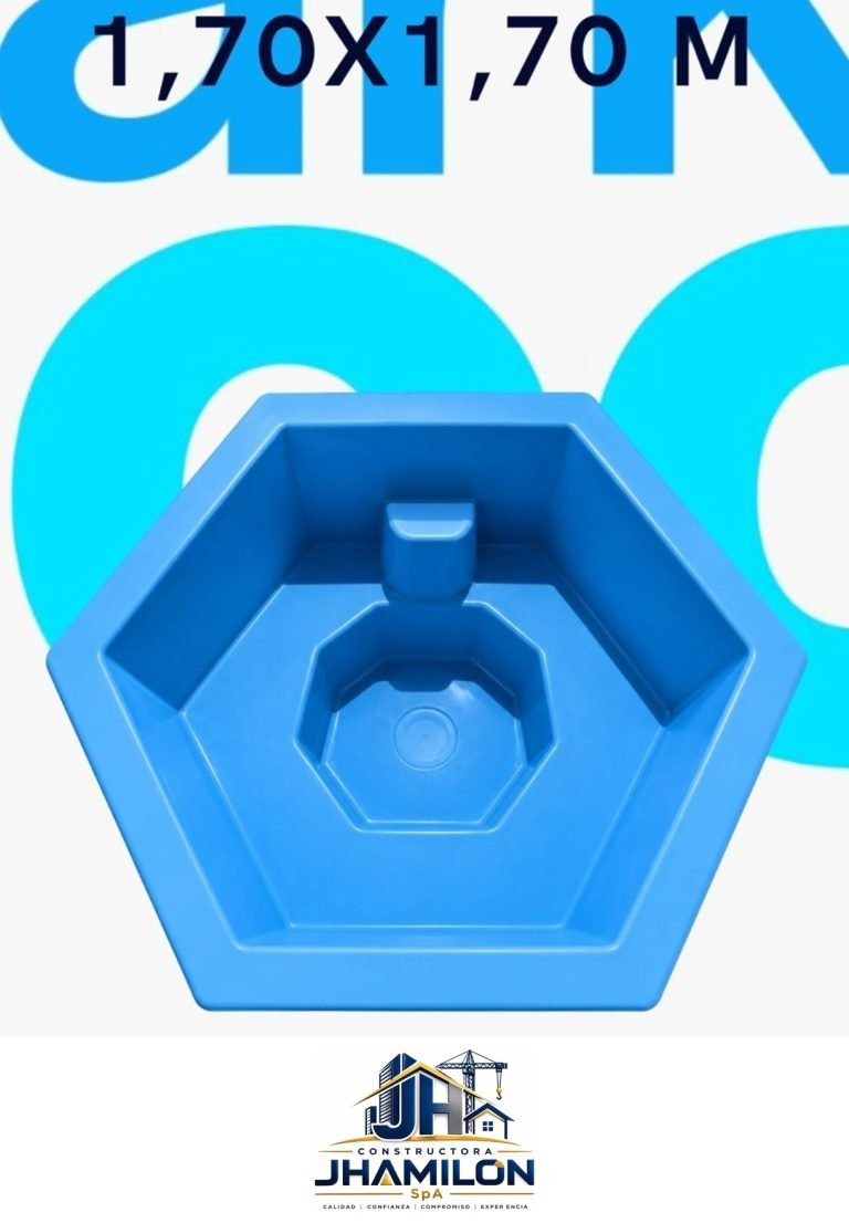 Piscina de fibra de vidrio 1,70 × 1,70 m — Spa hexagonal
