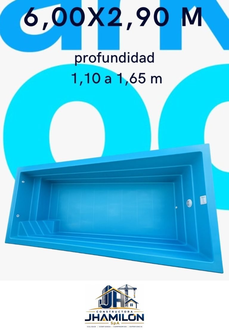 Piscina de fibra de vidrio 6,00 × 2,90 m