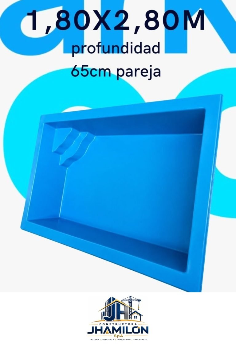 Piscina de fibra de vidrio 2,80 × 1,80 m