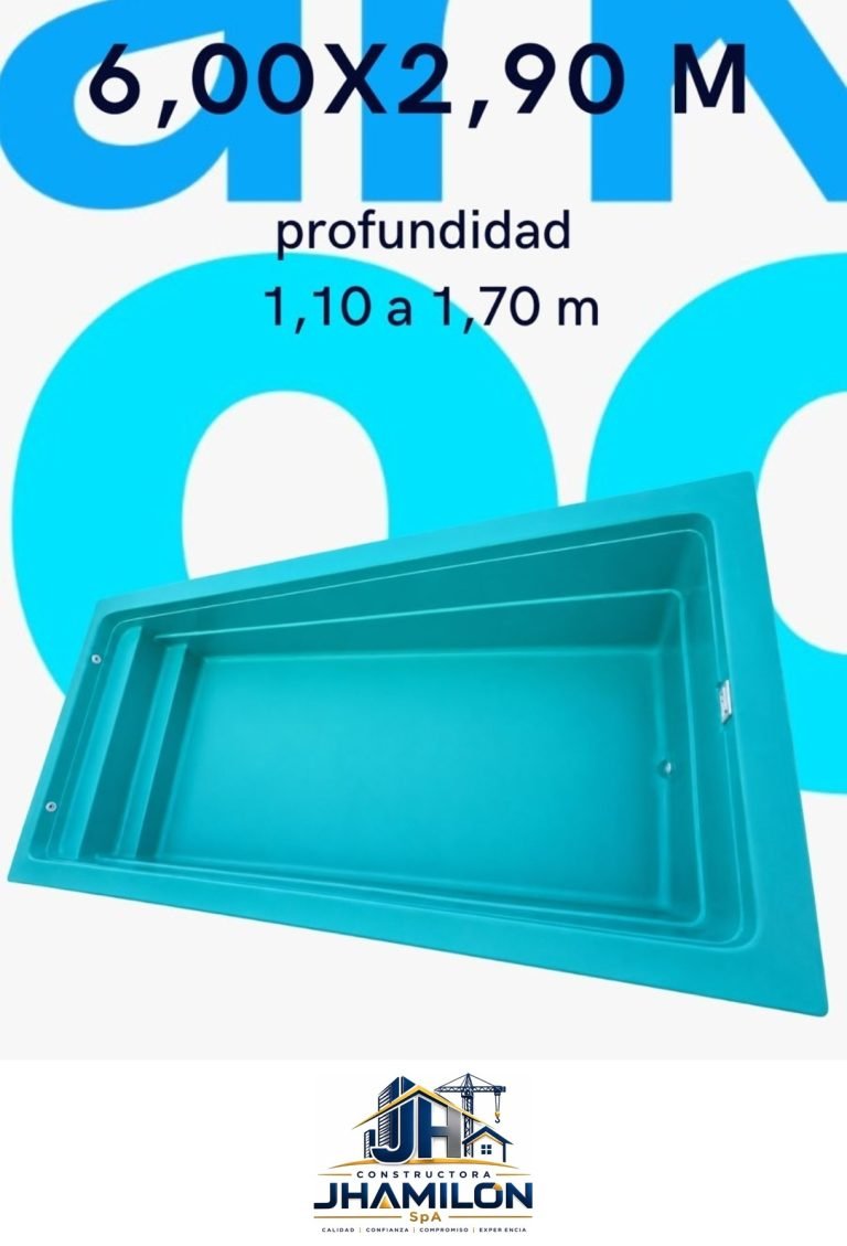 Piscina de fibra de vidrio 6,00 × 2,90 m