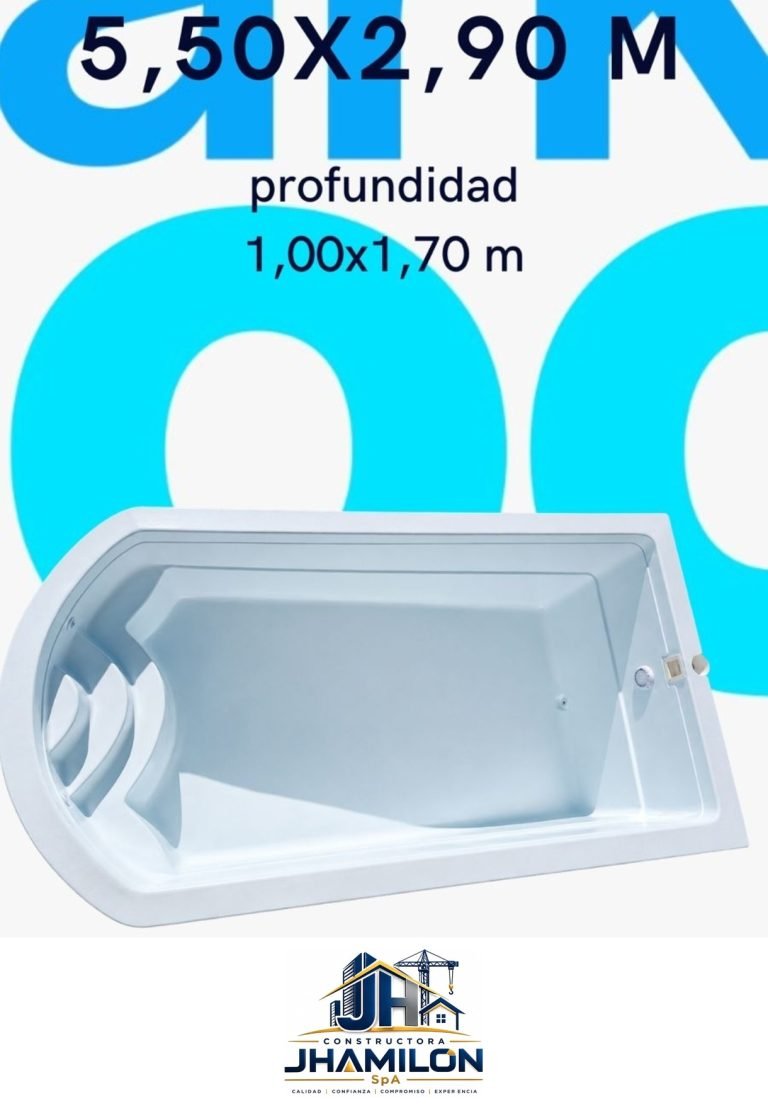 Piscina de fibra de vidrio 5,50 × 2,90 m