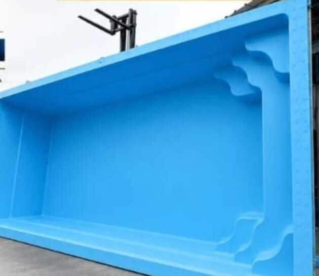 Piscina de fibra de vidrio 9,10 × 4,20 m — Recorte de cotización del cliente (sin precio)
