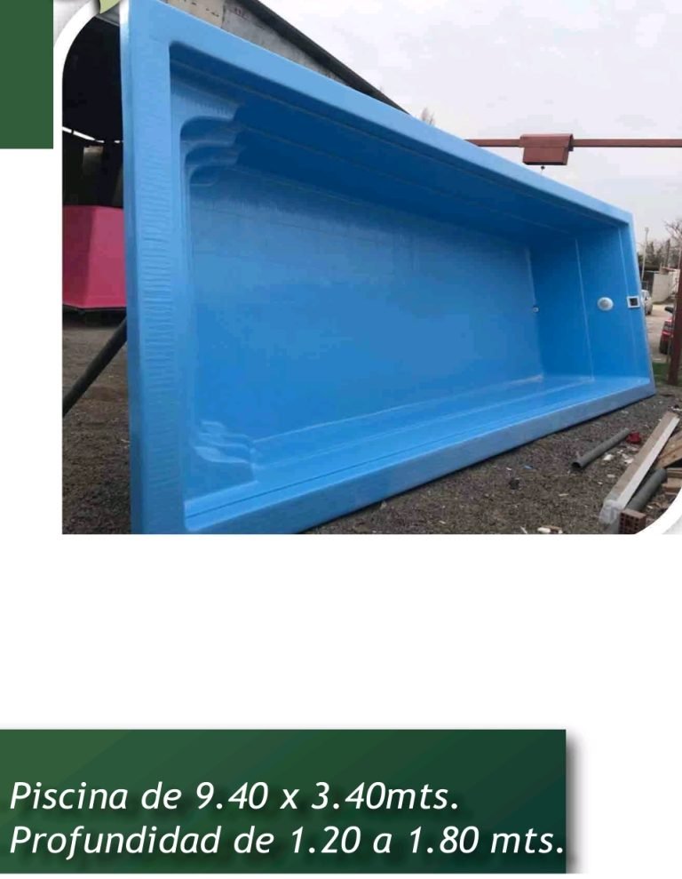 Piscina de fibra de vidrio 9,40 × 3,40 m
