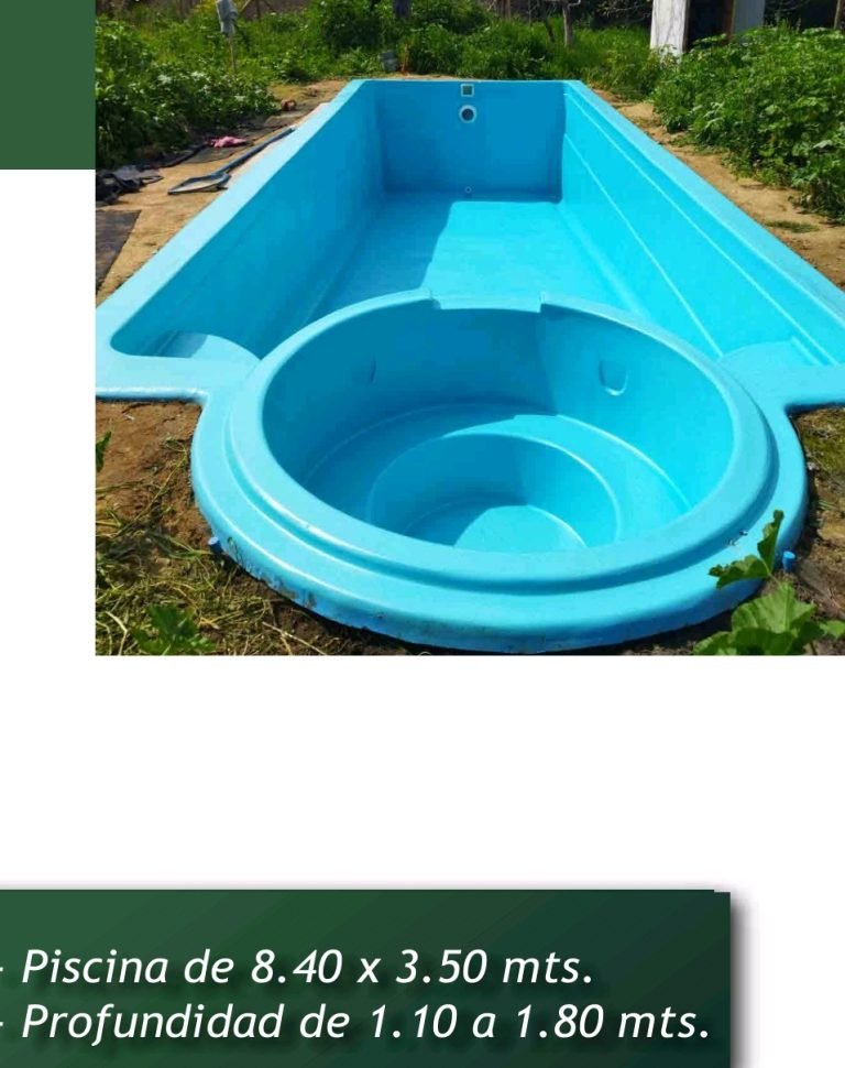 Piscina de fibra de vidrio 8,40 × 3,50 m