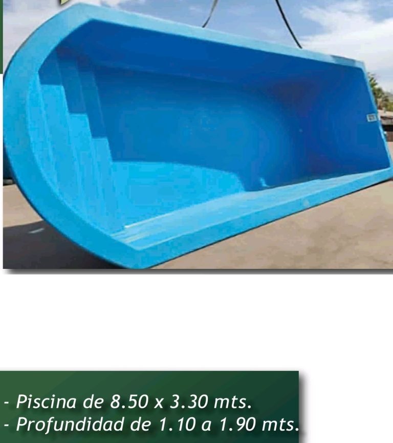 Piscina de fibra de vidrio 8,50 × 3,30 m