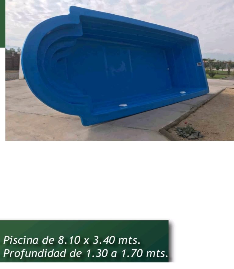 Piscina de fibra de vidrio 8,10 × 3,40 m