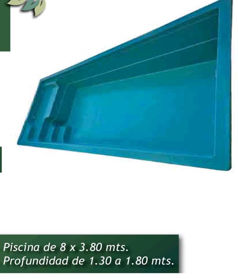 Piscina de fibra de vidrio 8,00 × 3,80 m