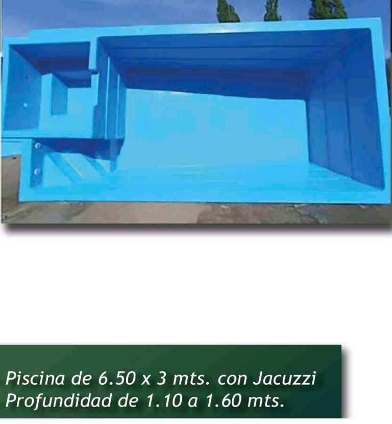 Piscina de fibra de vidrio 6,50 × 3,00 m — Con jacuzzi
