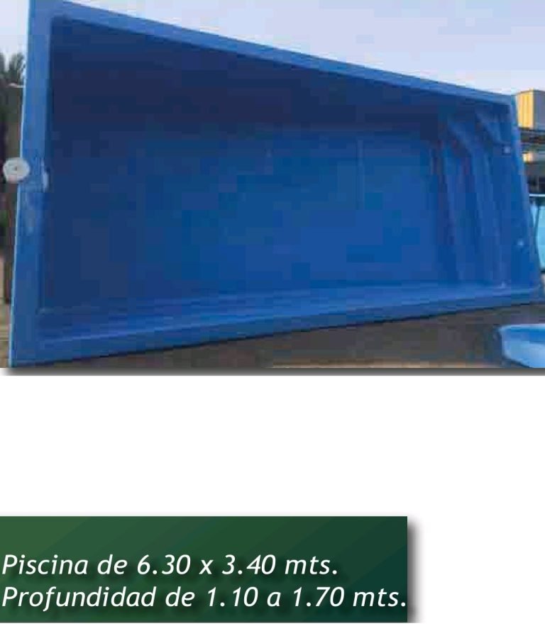 Piscina de fibra de vidrio 6,30 × 3,40 m