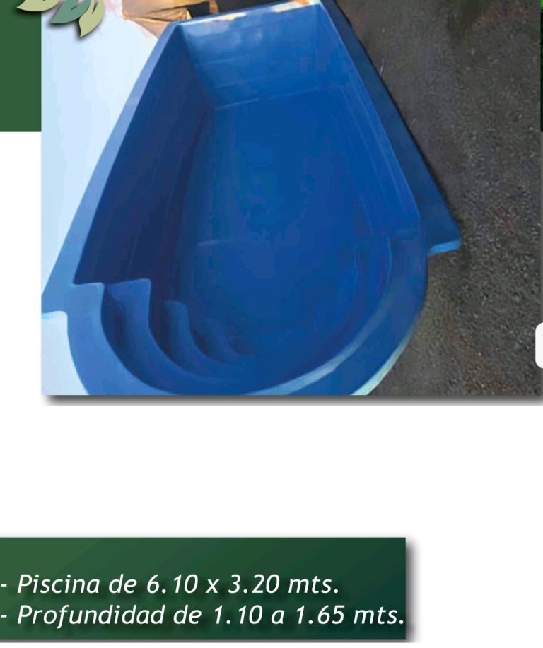 Piscina de fibra de vidrio 6,10 × 3,20 m