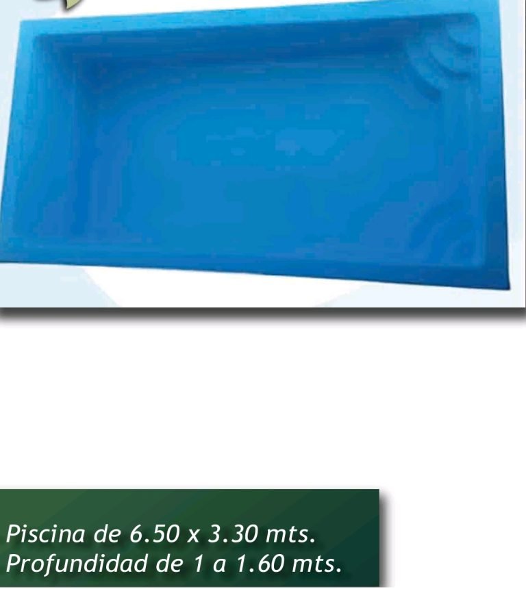 Piscina de fibra de vidrio 6,50 × 3,30 m