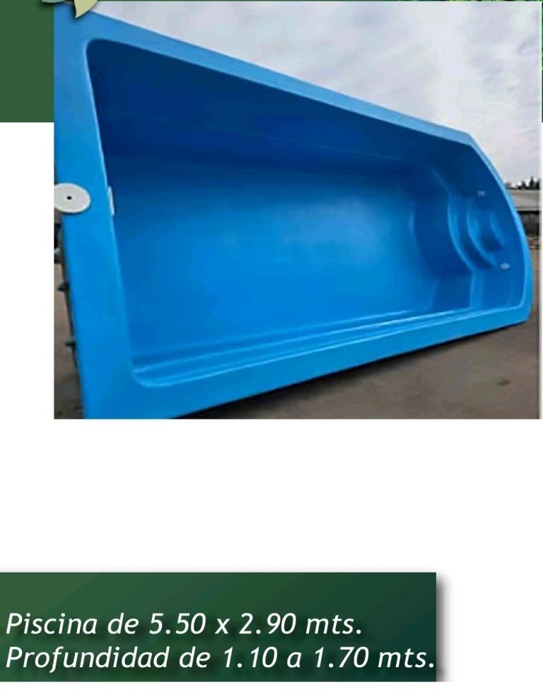Piscina de fibra de vidrio 5,50 × 2,90 m