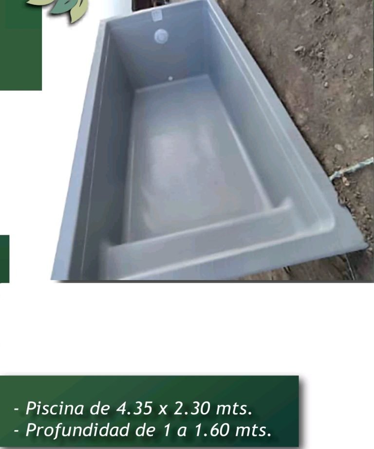 Piscina de fibra de vidrio 4,35 × 2,30 m