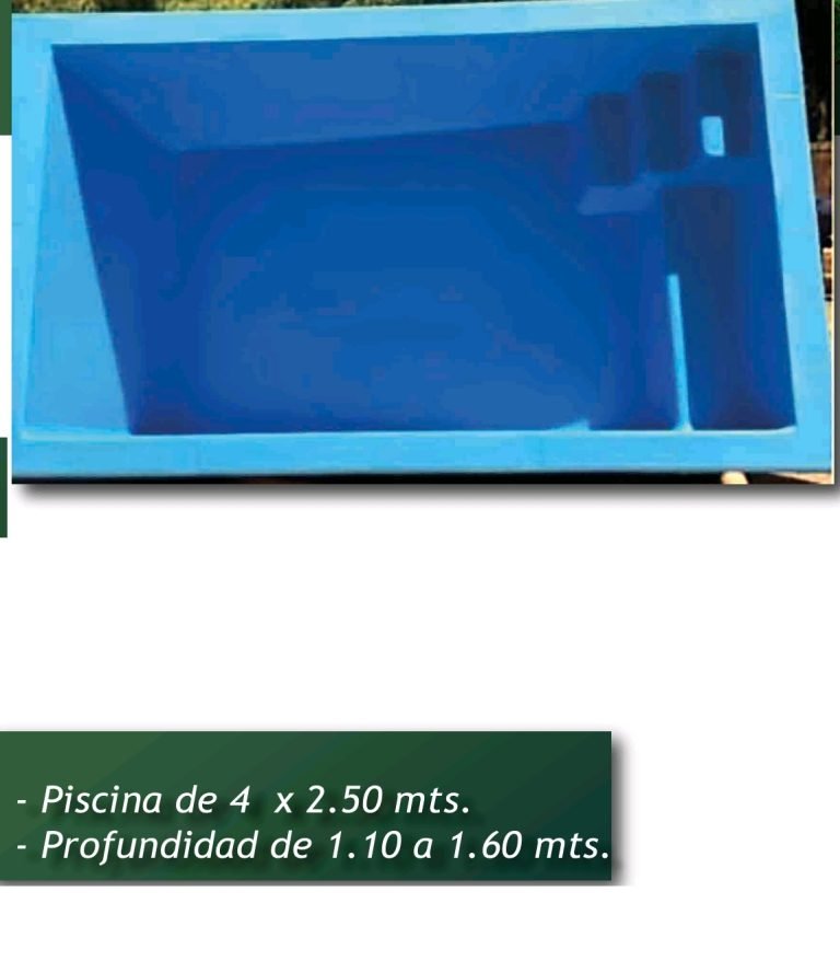 Piscina de fibra de vidrio 4,00 × 2,50 m