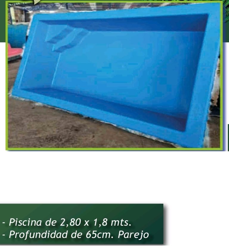 Piscina de fibra de vidrio 2,80 × 1,80 m